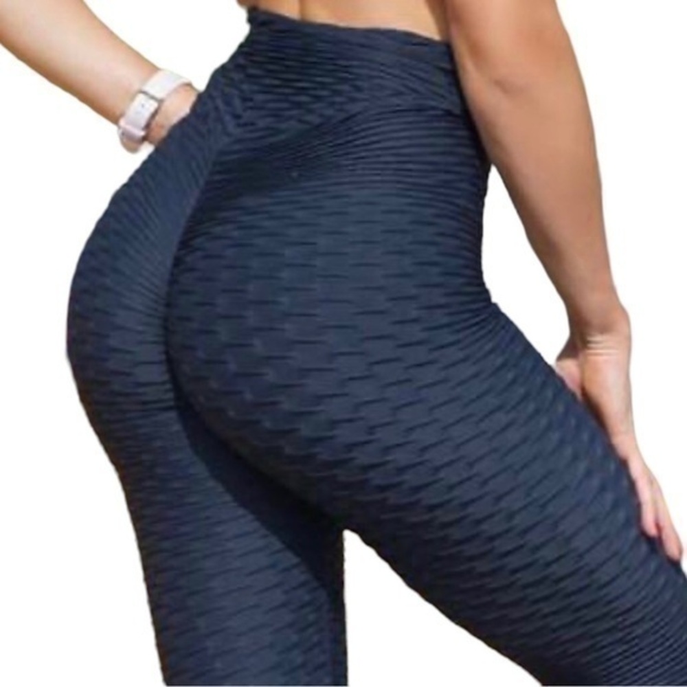 Ktgirem Bundle of 2 Black Butt Lifting Anti Cellulite Tummy Control Yoga Pants